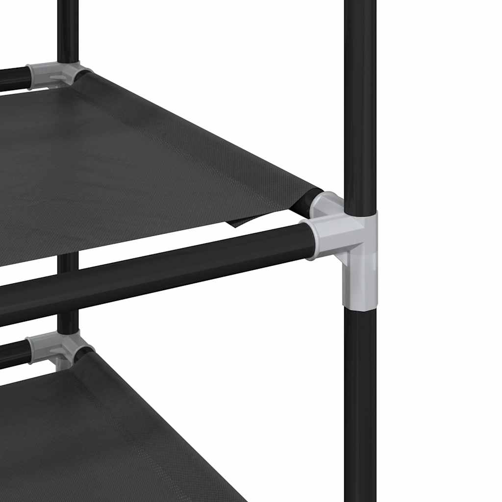 Stalak za cipele 10 razina crni 44x28x180 cm netkana tkanina