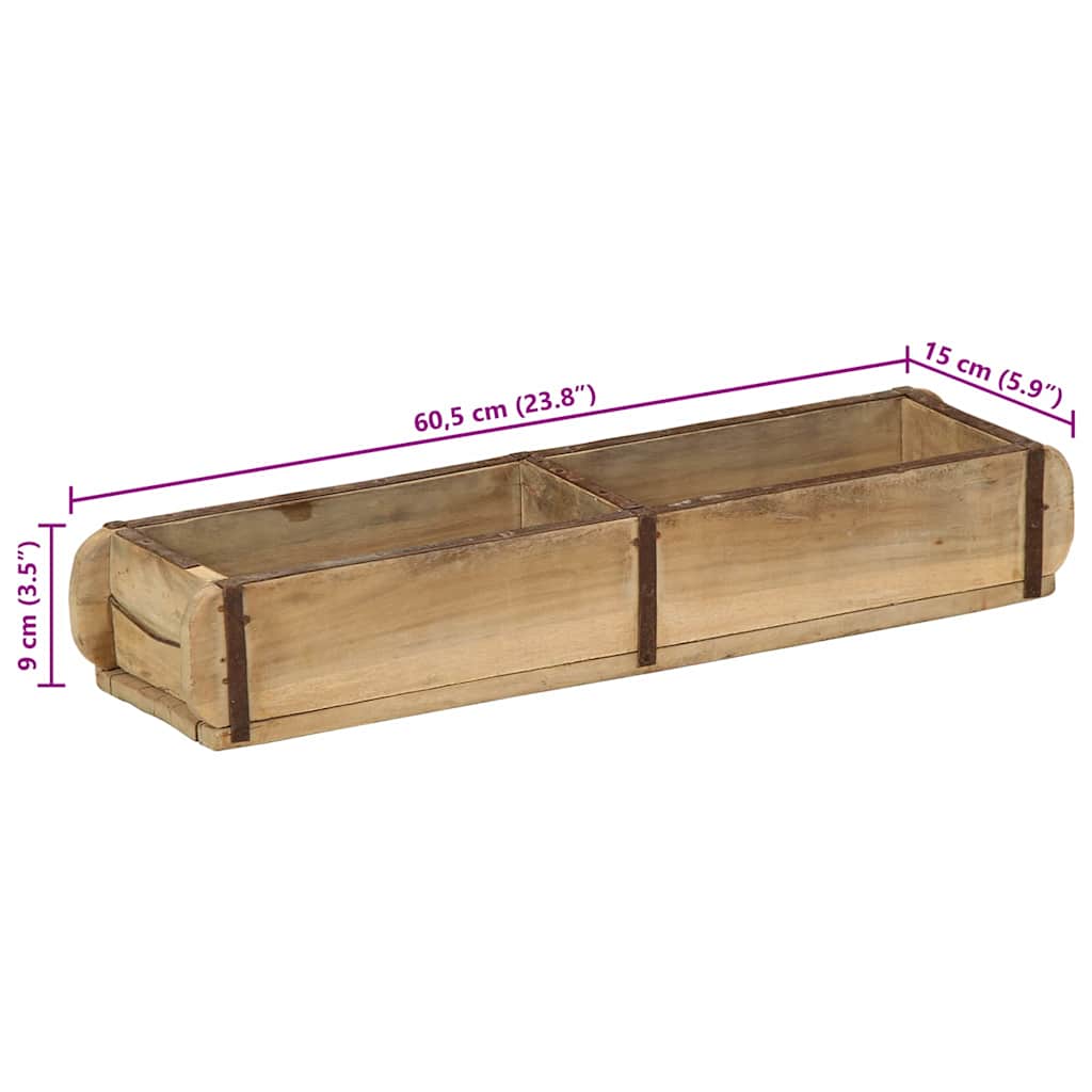Pladanj 4 pcs Smeđa 57 x 15 x 9 cm Čvrsto drvo iz reciklaže