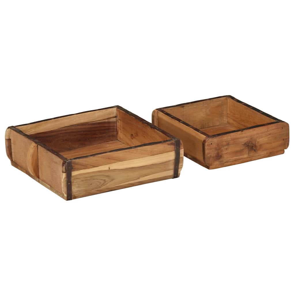 Pladanj 2 pcs Smeđa 29 x 31 x 10 cm Čvrsto drvo iz reciklaže