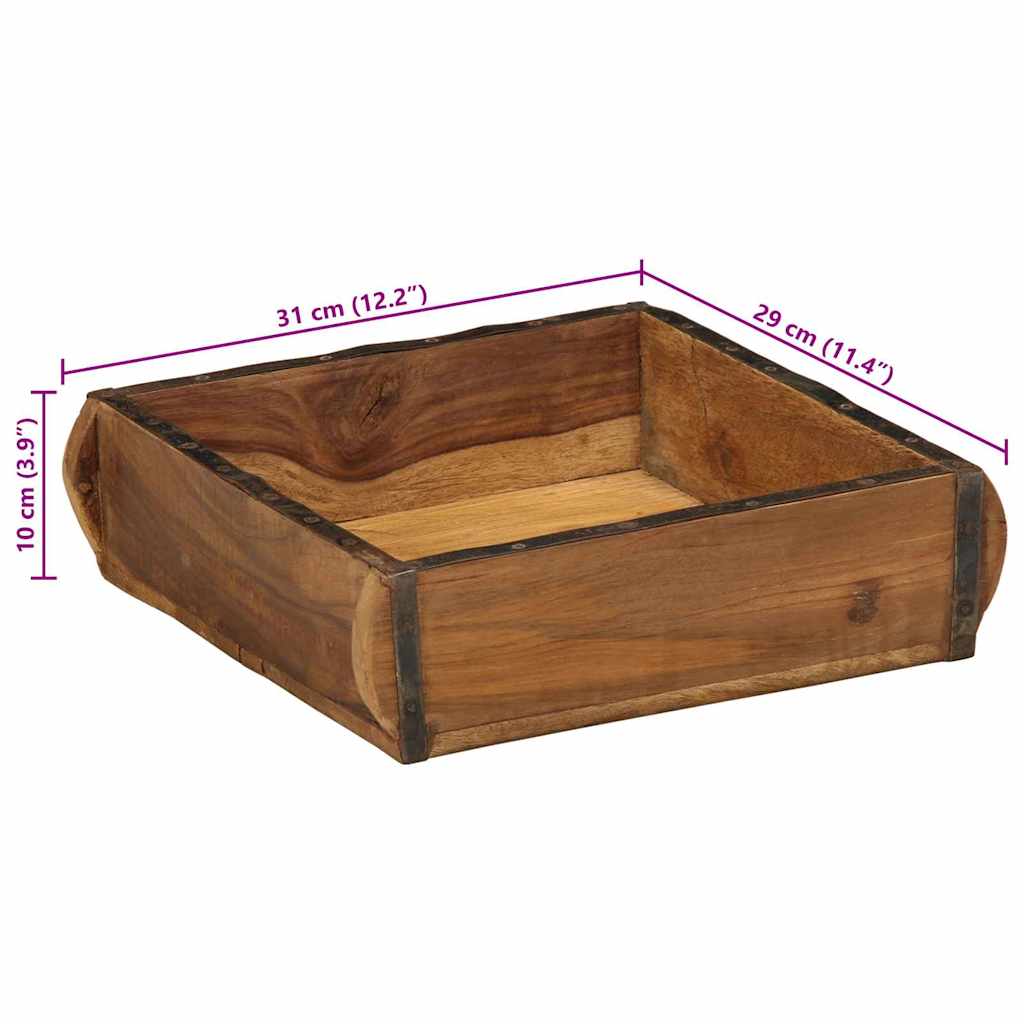 Pladanj 4 pcs Smeđa 29 x 31 x 10 cm Čvrsto drvo iz reciklaže