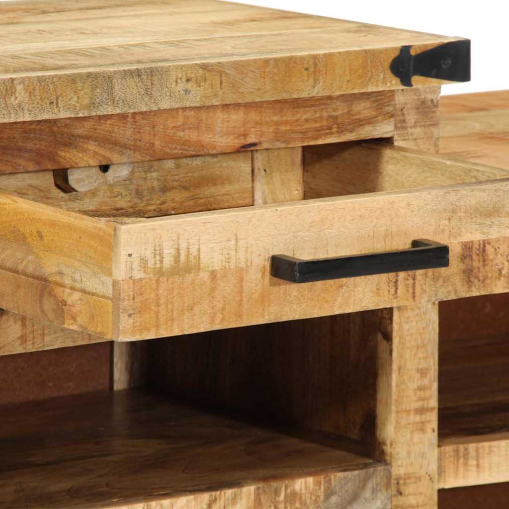 klupa s ladicama s pohranom Smeđa 110 x 35 x 50 cm Grubi Mango
