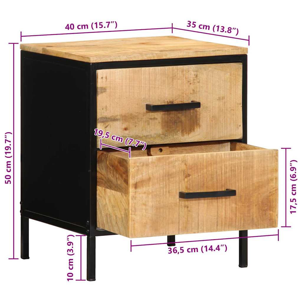 Noćni ormar s ladicama 2 pcs Smeđa i crna 40 x 35 x 50 cm