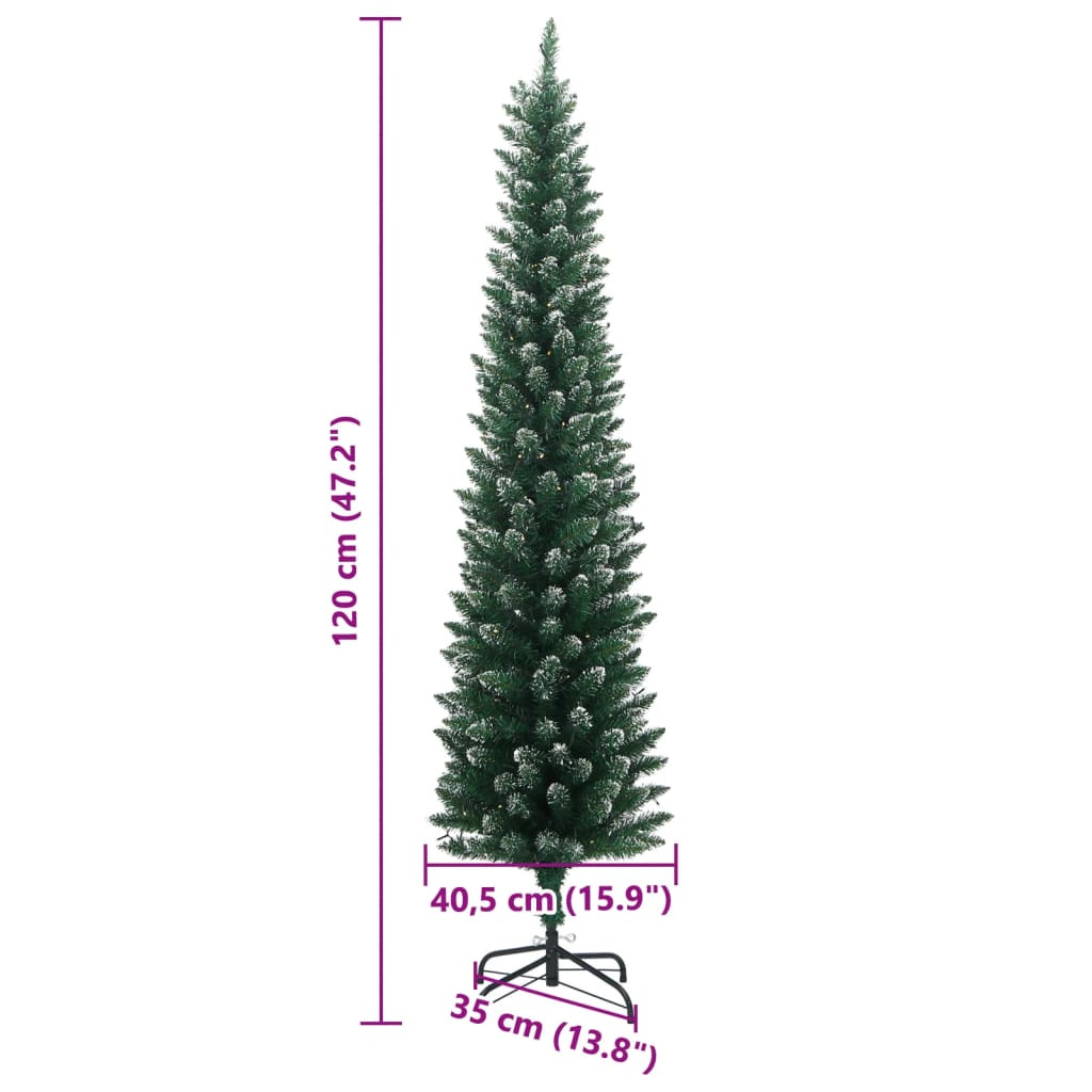 Umjetno tanko božićno drvce sa 150 LED žarulja 120 cm
