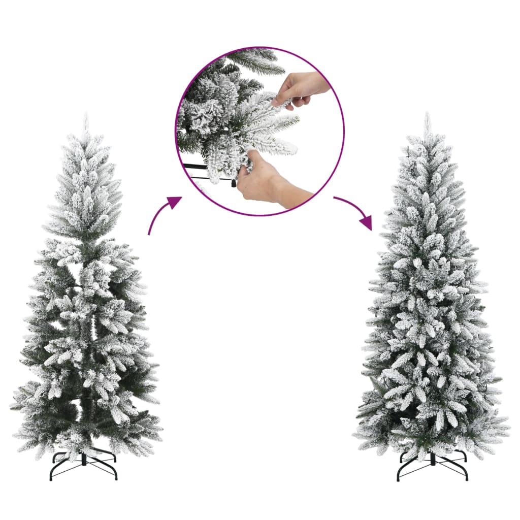 Umjetno božićno drvce s 300 LED žarulja i snijegom 180 cm