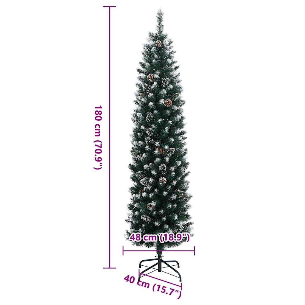 Umjetno tanko božićno drvce s 300 LED žarulja 180 cm