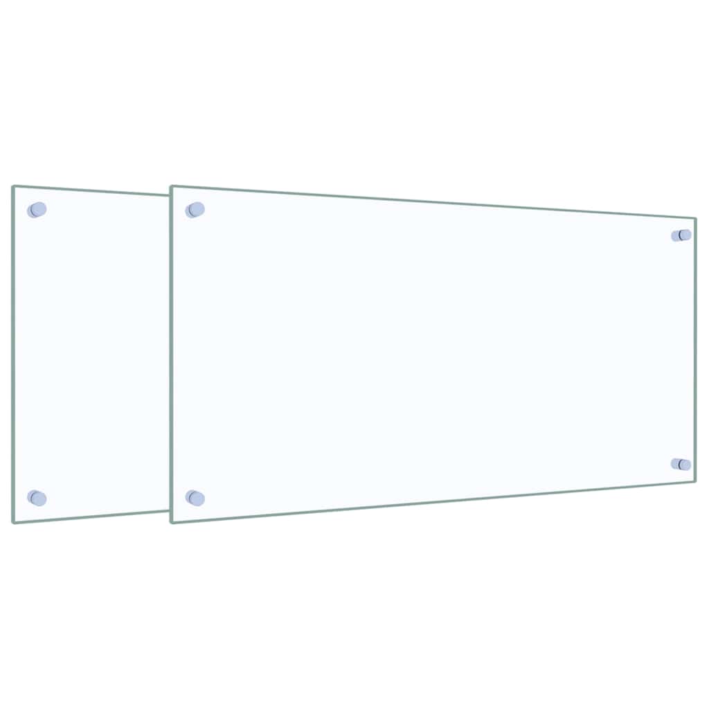 Kuhinjske zaštite od prskanja 2 kom prozirne 80x40 cm staklene