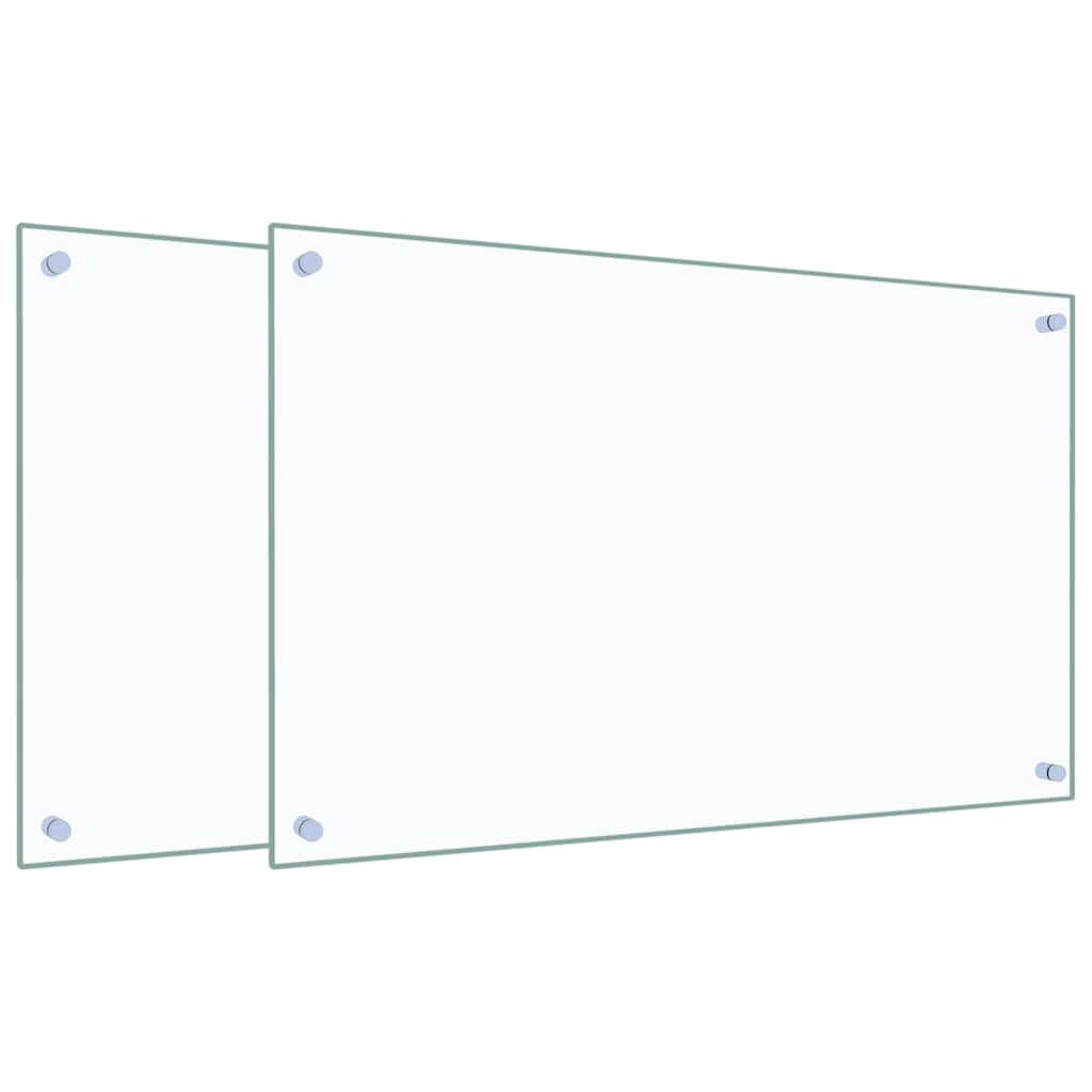 Kuhinjske zaštite od prskanja 2 kom prozirne 80x50 cm staklene