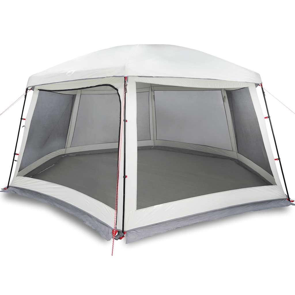 Šator za bazen s uklonjivim letvicama i mrežastim stjenkama Siva 618 x 532 cm