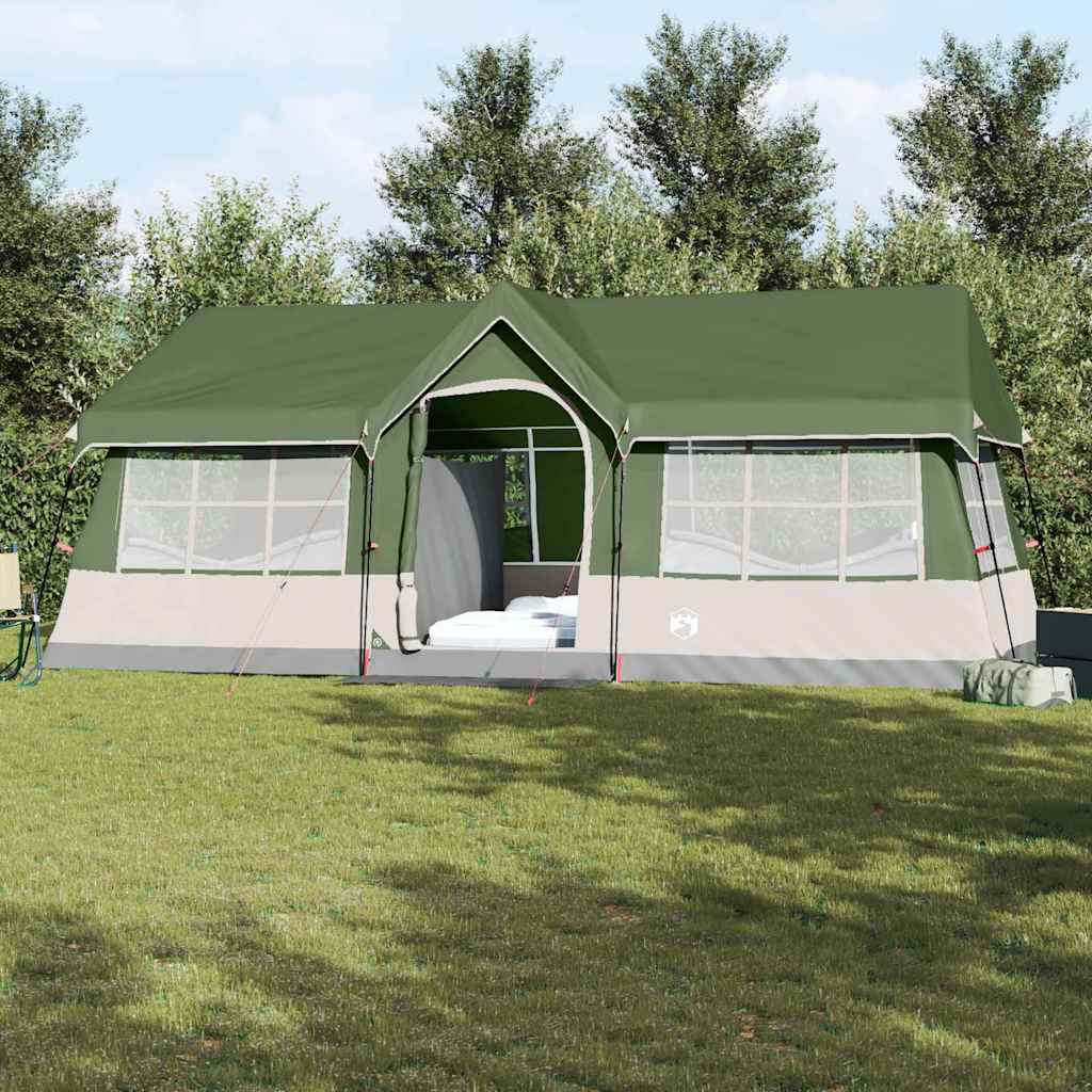 Obiteljski šator s krovom Zelena i bež 622 x 295 x 238 cm