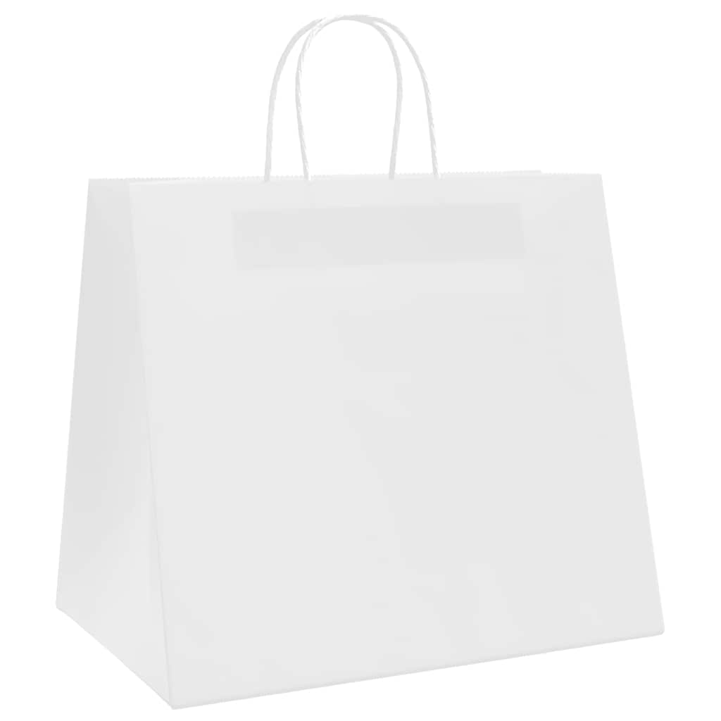 Papirnate vrećice 250 kom s ručkama bijele 32x22x28 cm