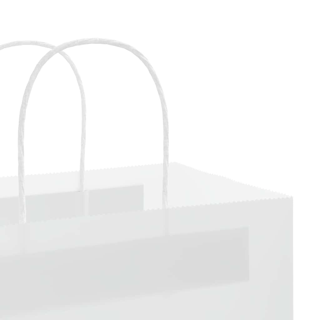 Papirnate vrećice 250 kom s ručkama bijele 54x15x49 cm