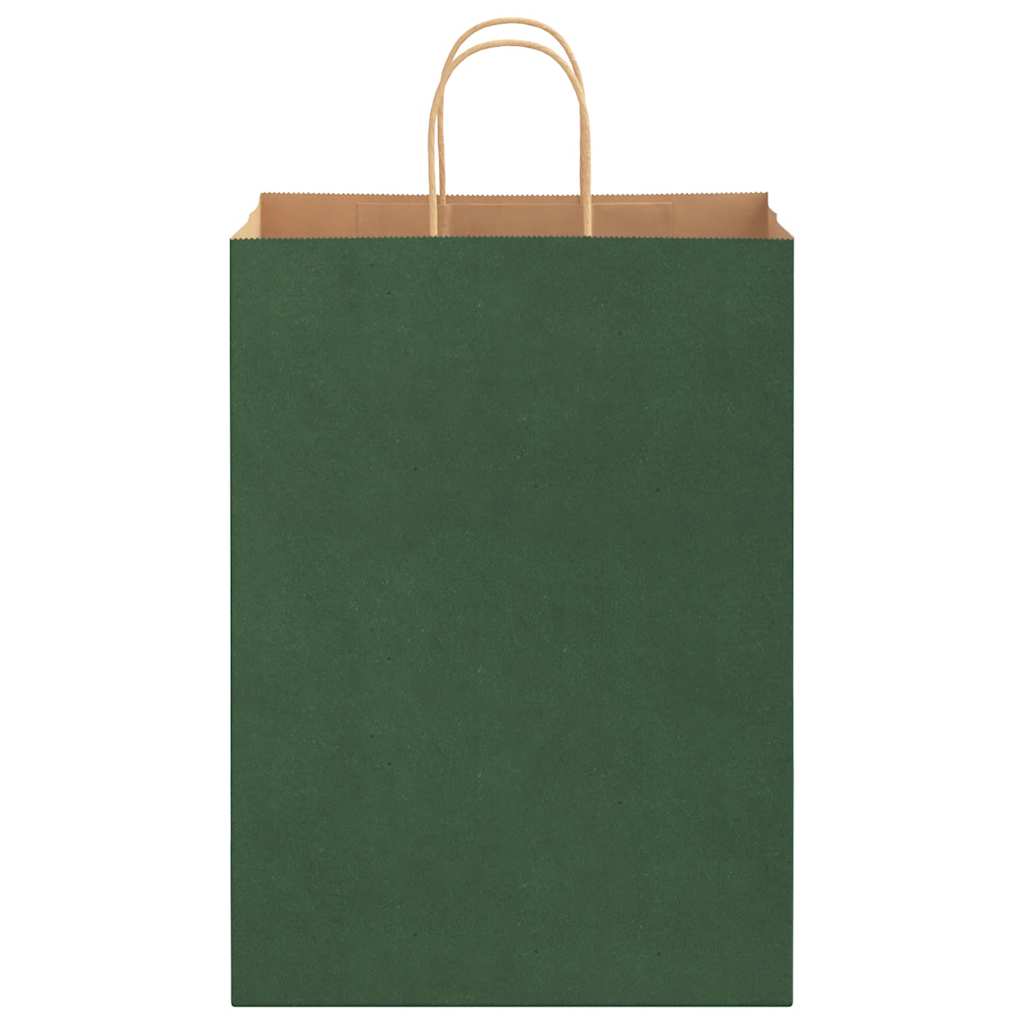 Papirnate vrećice 250 kom s ručkama zelene 32x17x44 cm