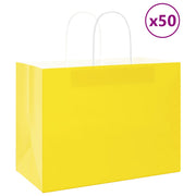 Papirnate vrećice 50 kom s ručkama žute 32x17x25 cm