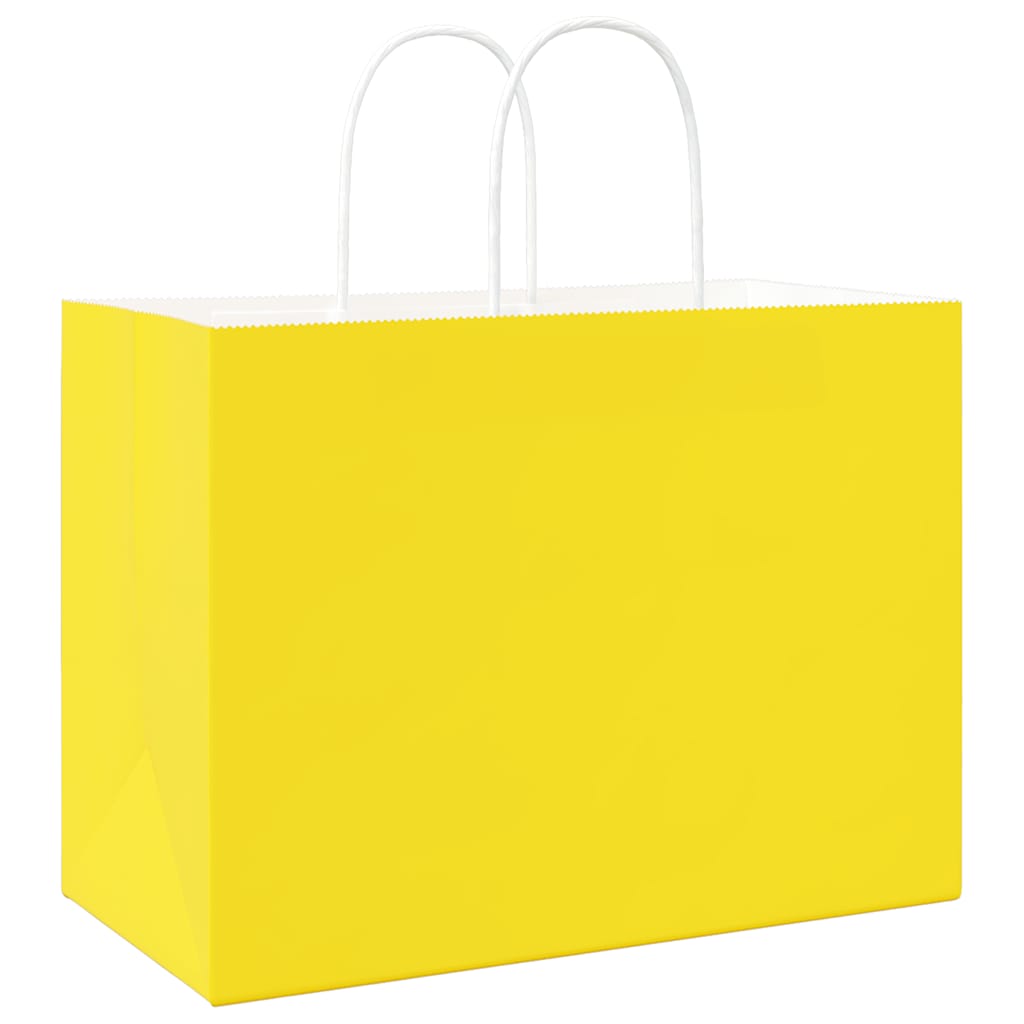 Papirnate vrećice 50 kom s ručkama žute 32x17x25 cm