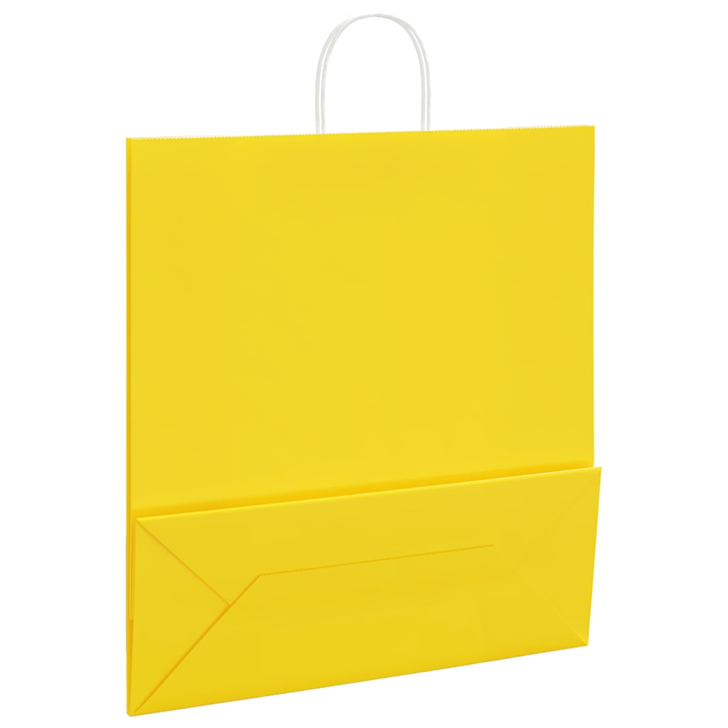 Papirnate vrećice 50 kom s ručkama žute 45x17x48 cm