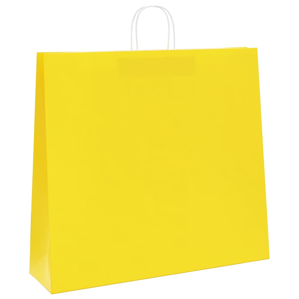Papirnate vrećice 50 kom s ručkama žute 54x15x49 cm