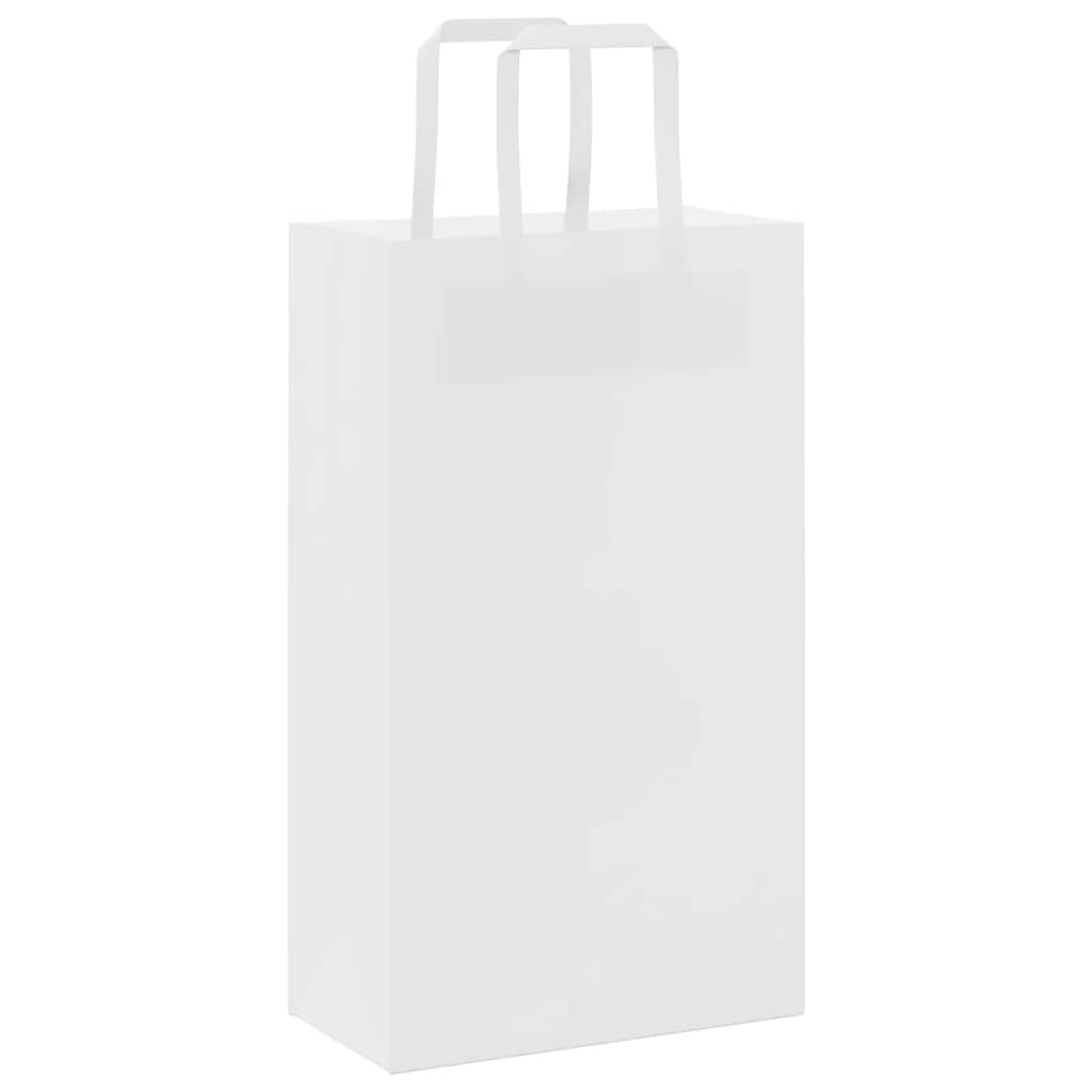 Papirnate vrećice 250 kom s ručkama bijele 21x11x36 cm