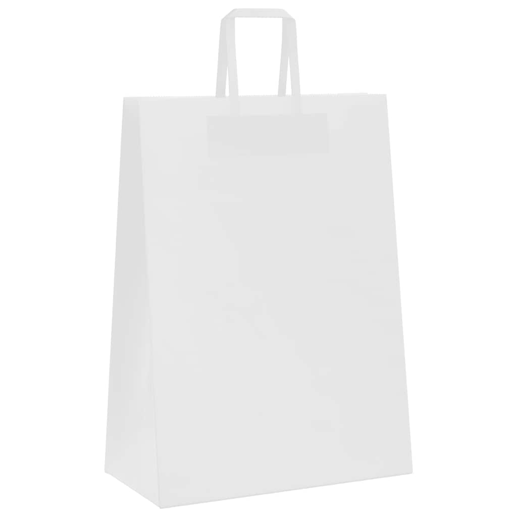 Papirnate vrećice 250 kom s ručkama bijele 32x17x44 cm