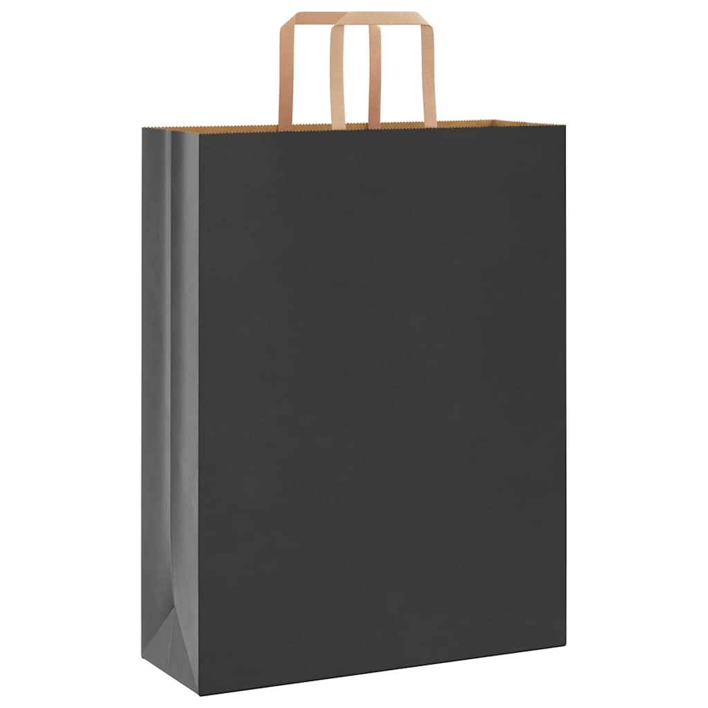 Papirnate vrećice 250 kom s ručkama crne 32x12x42 cm