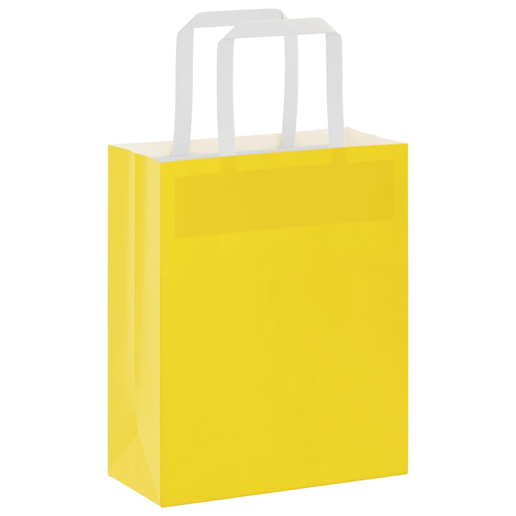 Papirnate vrećice 50 kom s ručkama žute 18x8x22 cm