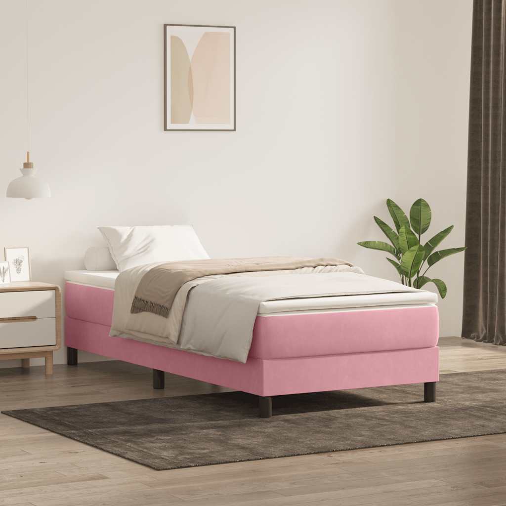 Box Spring krevet bez madraca ružičasti 100x210 cm samt