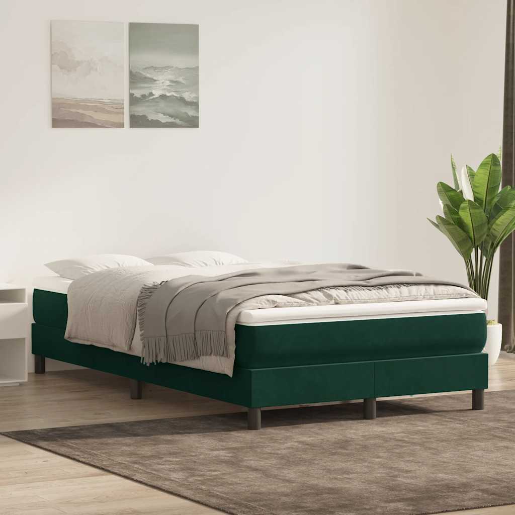 Box Spring krevet bez madraca tamnozeleni 120x210 cm samt