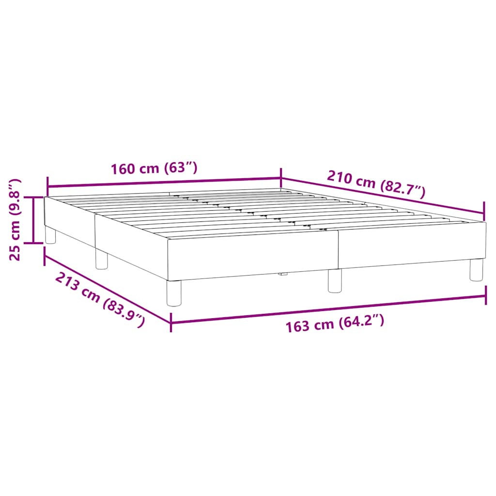Box Spring krevet bez madraca svijetlo sivi 160x210 cm samt