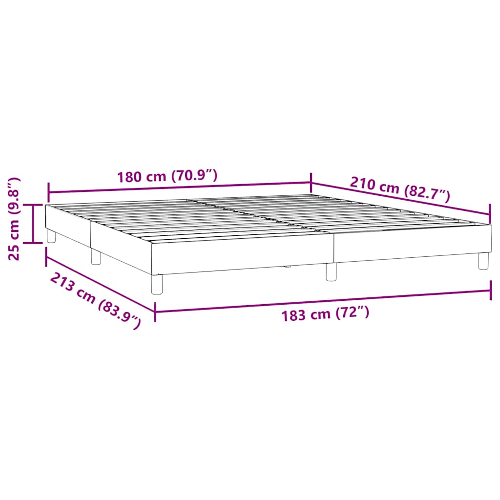 Box Spring krevet bez madraca svijetlo sivi 180x210 cm samt