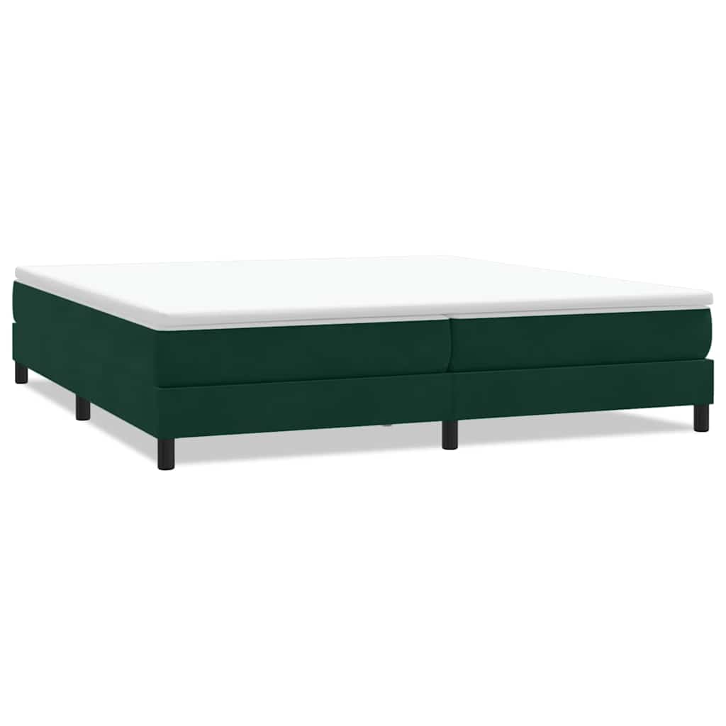 Box Spring krevet bez madracem tamnozeleni 200x210 cm baršun