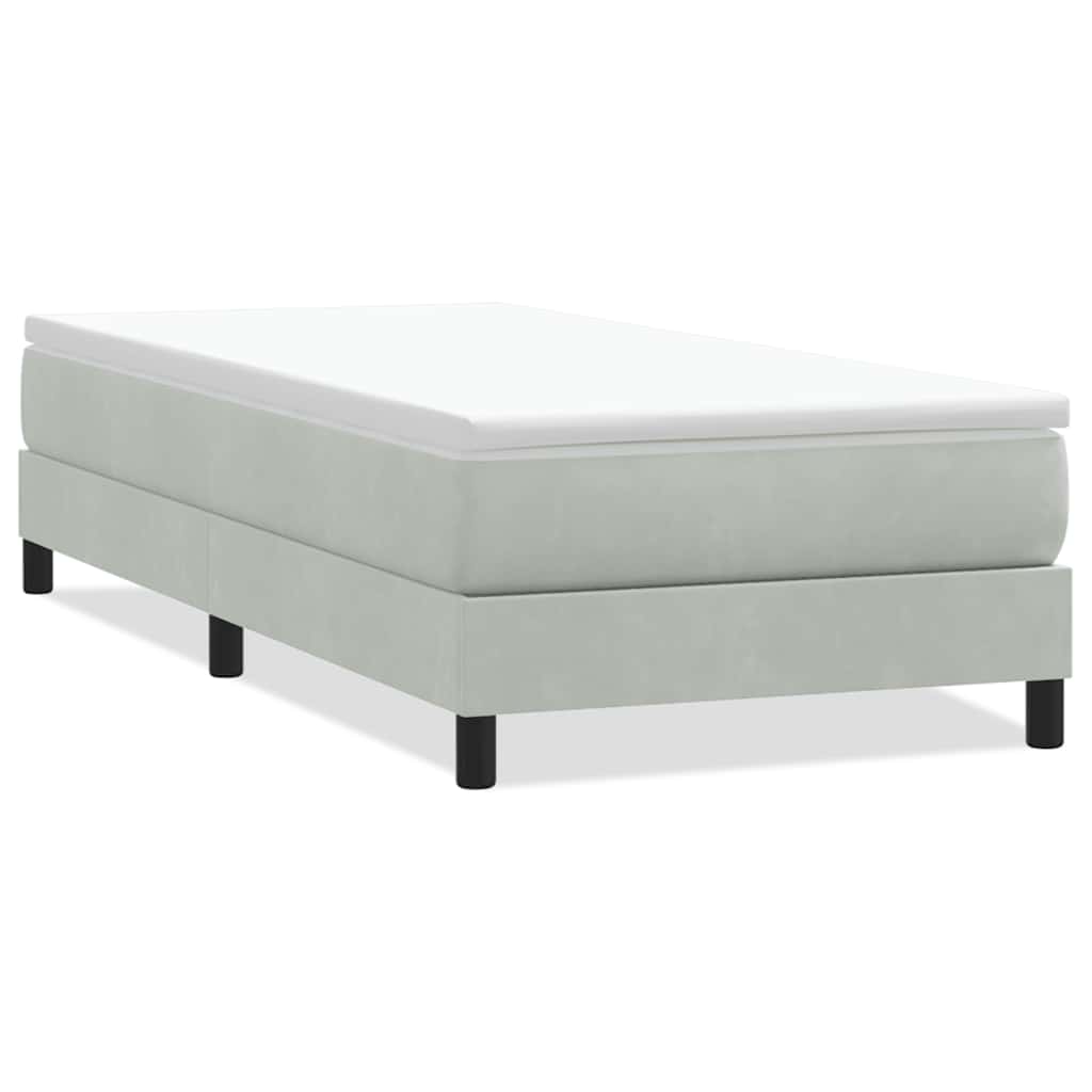 Box Spring krevet bez madracem svijetlo sivi 80x220 cm samt