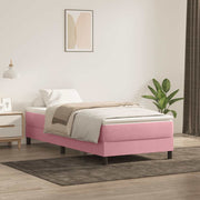 Box spring krevet bez madracem ružičasti 80 x 220 cm baršunasti
