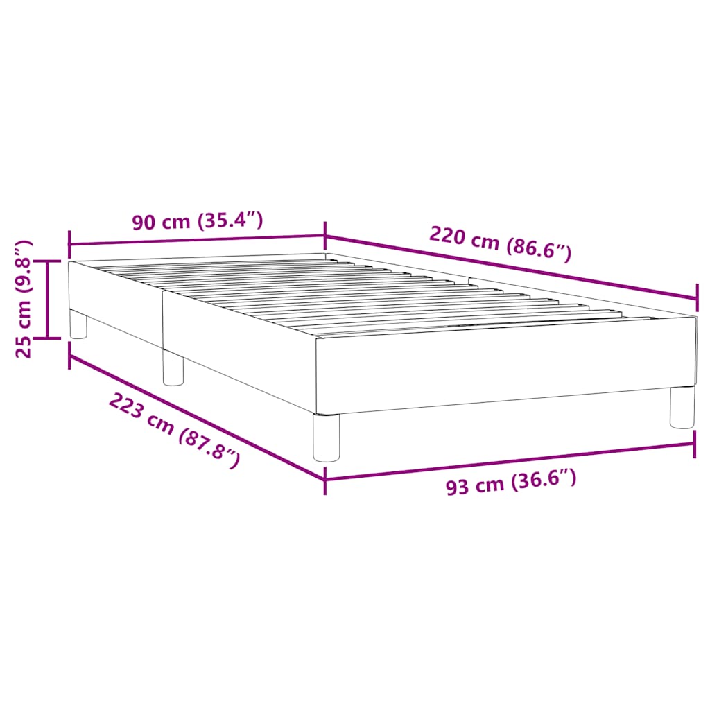 Box spring krevet bez madracem ružičasti 90x220 cm baršunasti