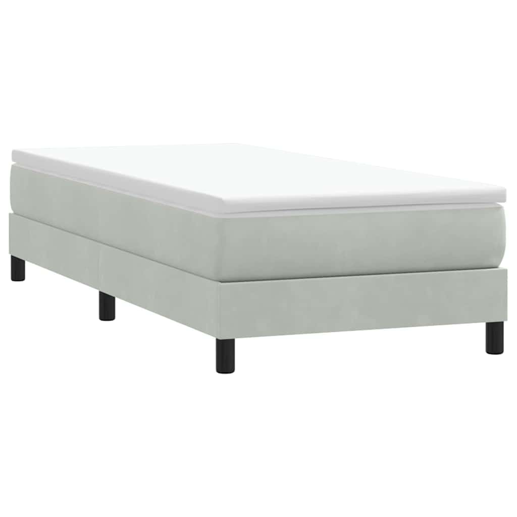 Box Spring krevet bez madracem svijetlo sivi 100x220 cm baršun