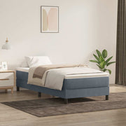 Box Spring krevet bez madracem tamno sivi 100x220 cm baršun