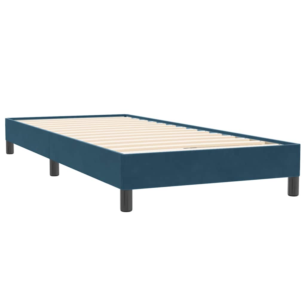Box Spring krevet bez madracem tamnoplavi 100x220 cm baršun
