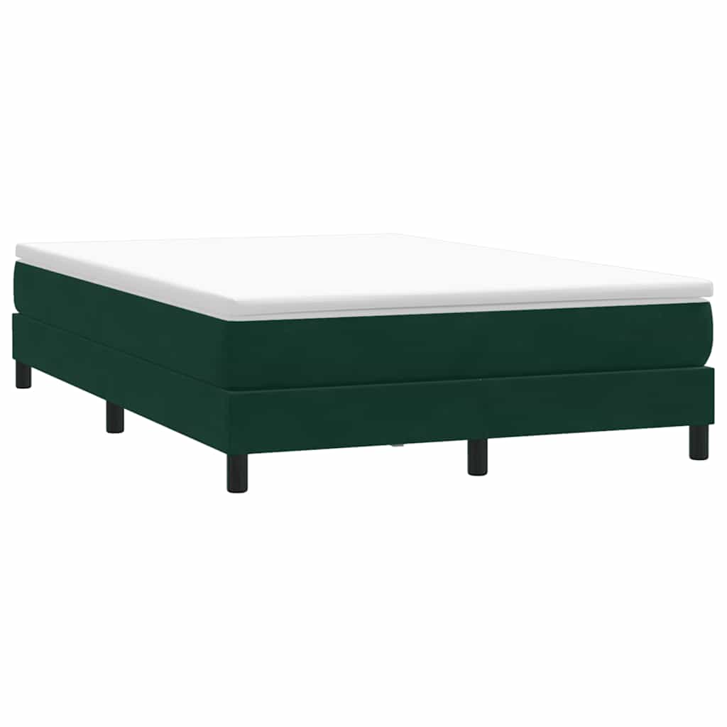 Box Spring krevet bez madracem tamno zeleni 140x220 cm baršun