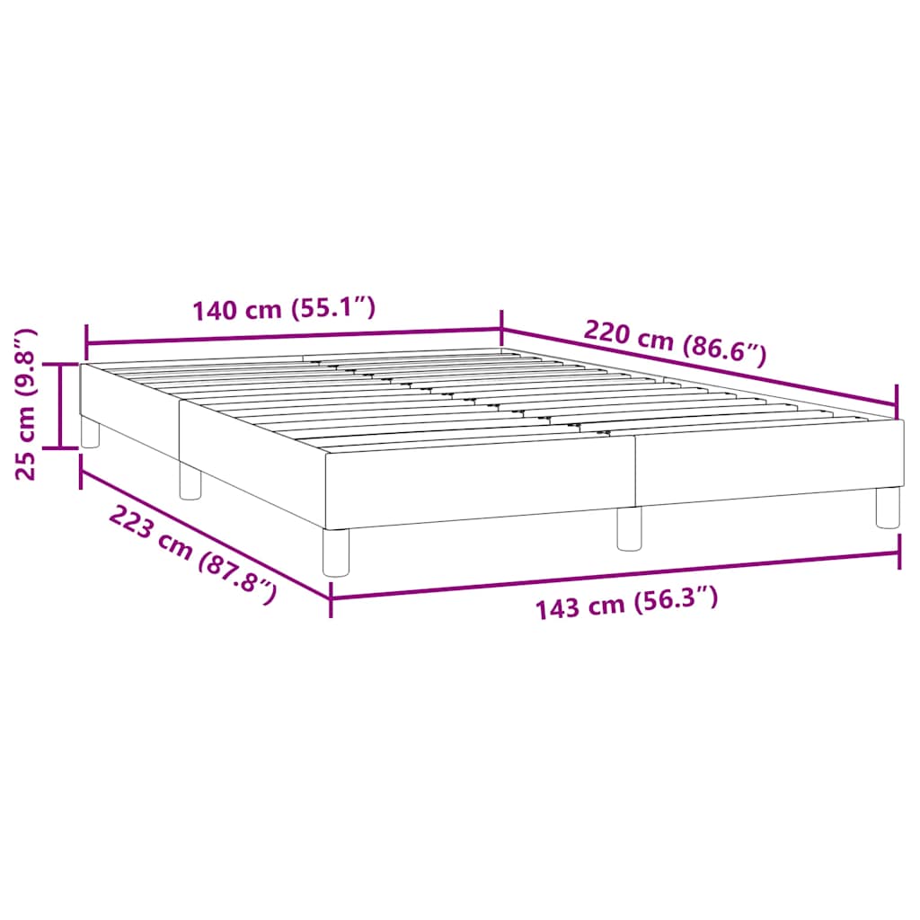 Box Spring krevet bez madracem tamno zeleni 140x220 cm baršun