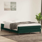 Box Spring krevet bez madracem tamno zeleni 160x220 cm baršun