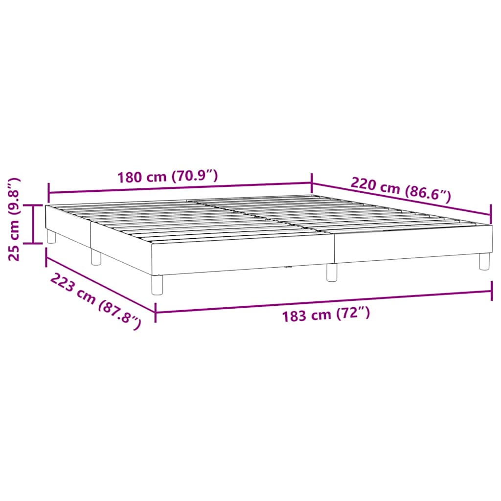 Box Spring krevet bez madracem ružičasti 180x220 cm baršun