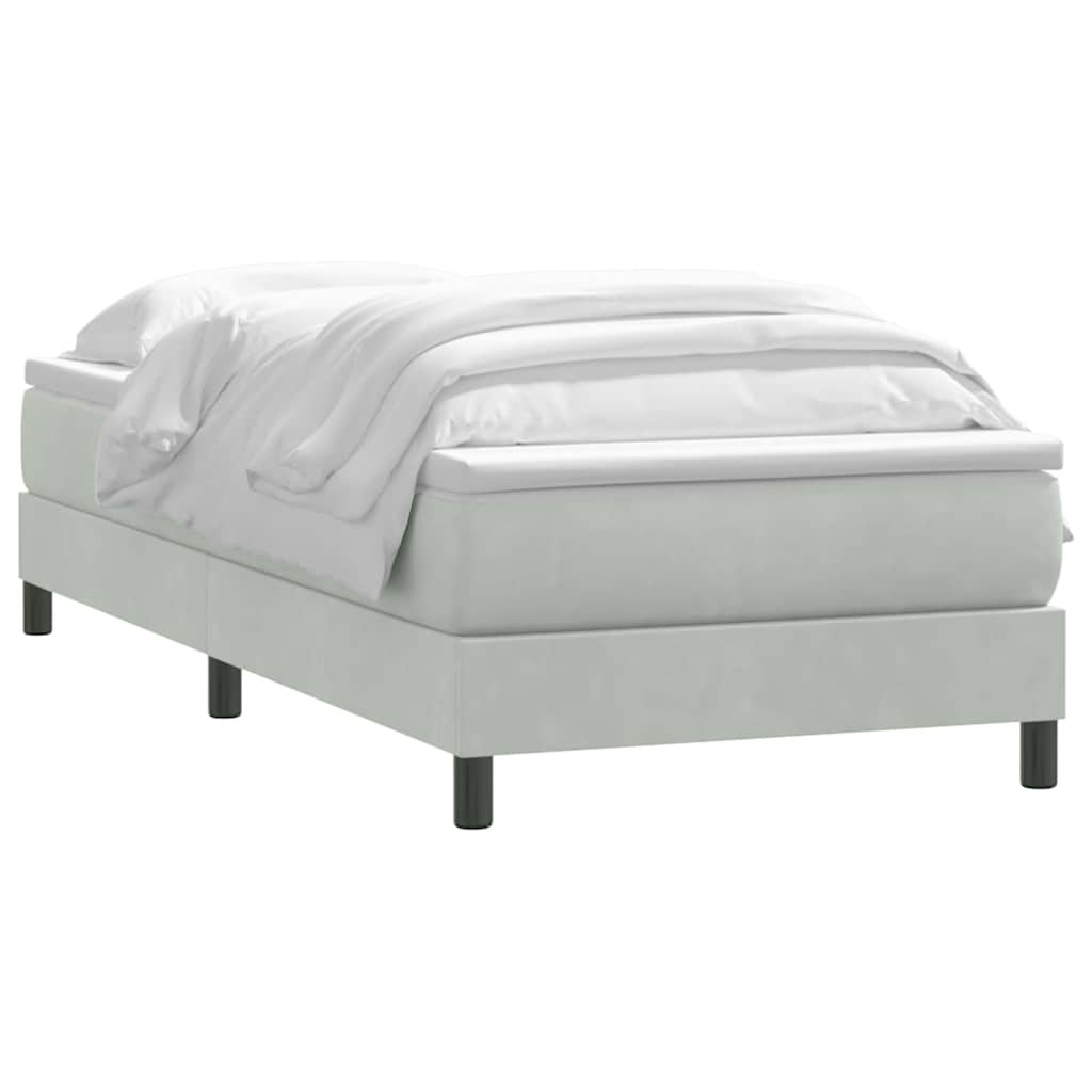 Box Spring krevet s madracem svijetlo sivi 80x210 cm baršun