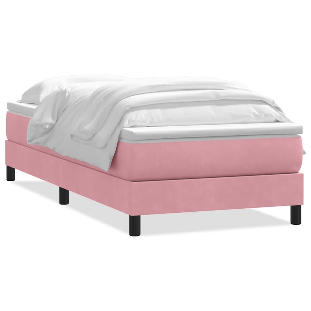 Box Spring krevet s madracem ružičasti 90x210 cm samt
