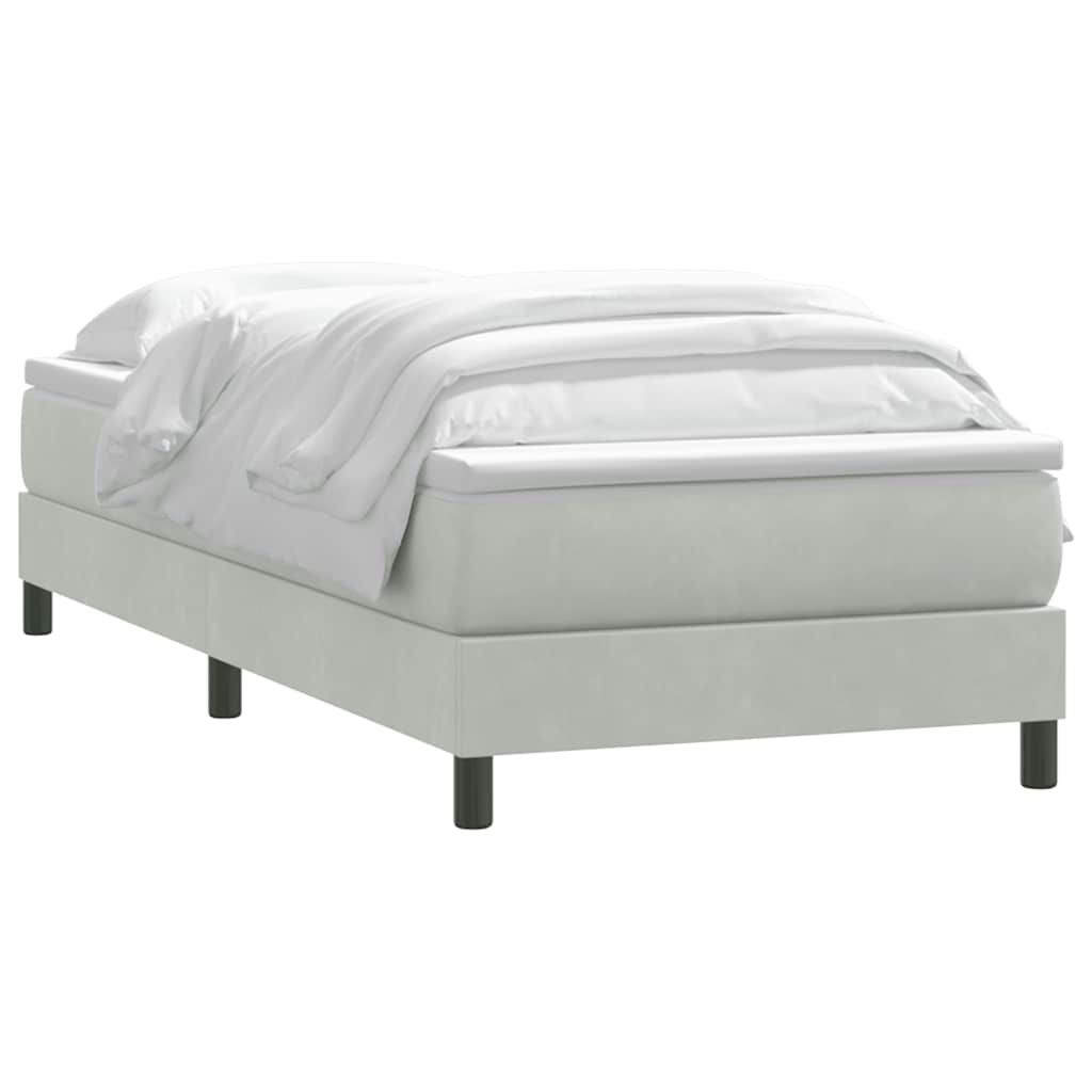 Box Spring krevet s madracem svijetlo sivi 80x220 cm samt