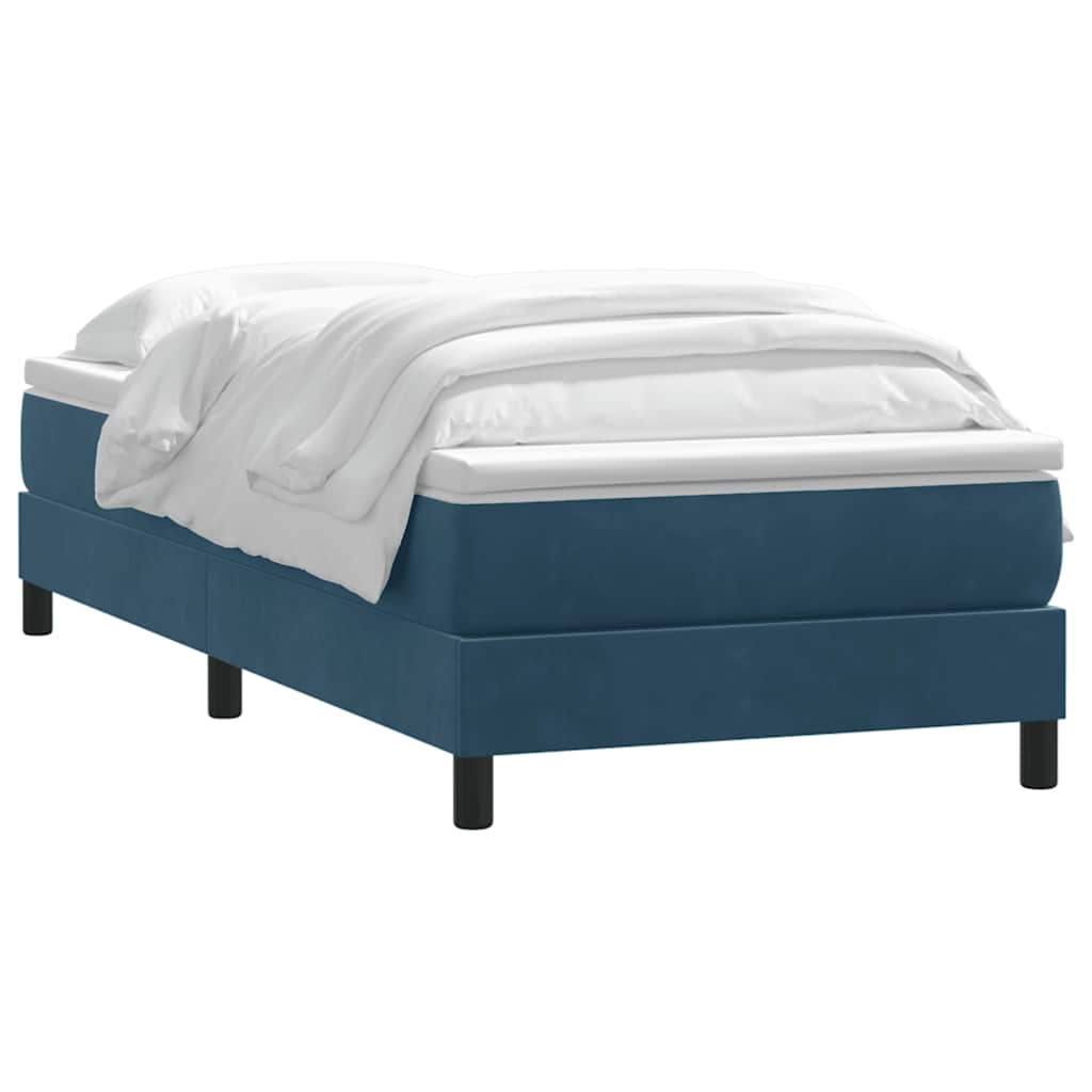 Box spring krevet s madracem tamnoplavi 80x220 cm baršunasti