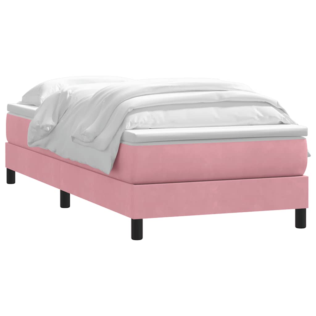 Box spring krevet s madracem ružičasti 80 x 220 cm baršunasti