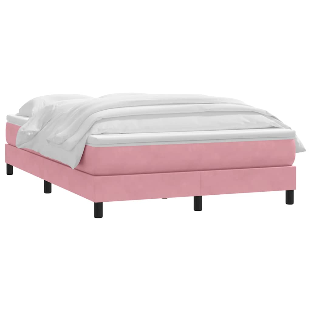 Box Spring krevet s madracem ružičasti 140x220 cm baršun