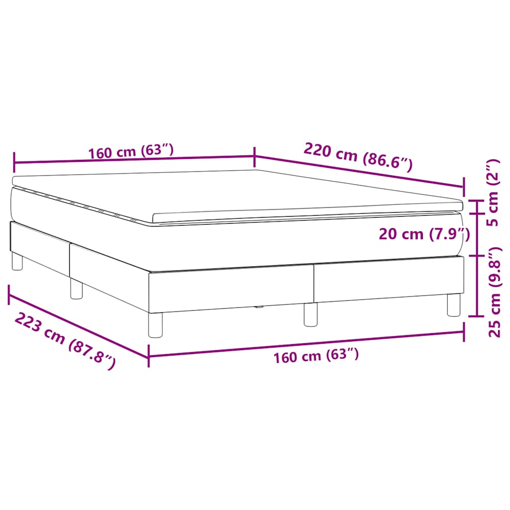 Box Spring krevet s madracem ružičasti 160x220 cm baršun