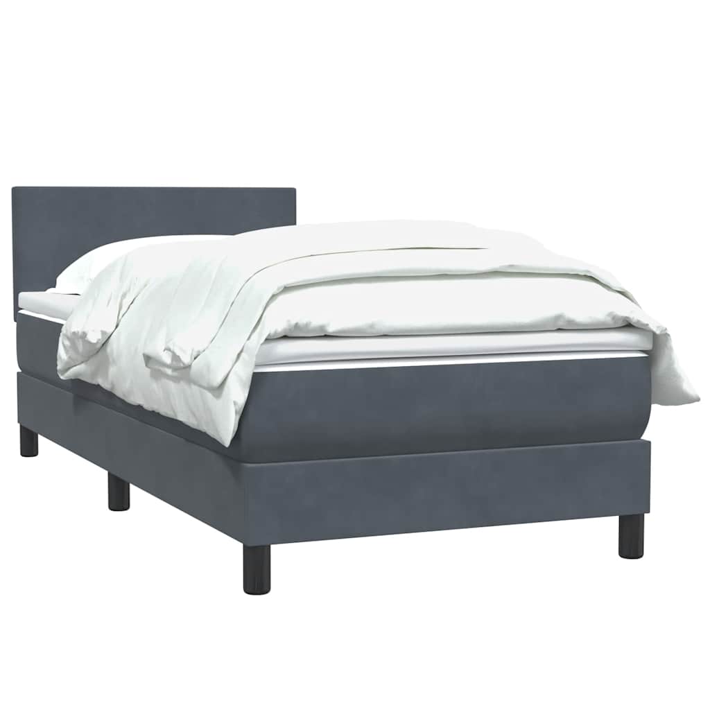 Box Spring krevet s madracem tamno sivi 80x210 cm baršun