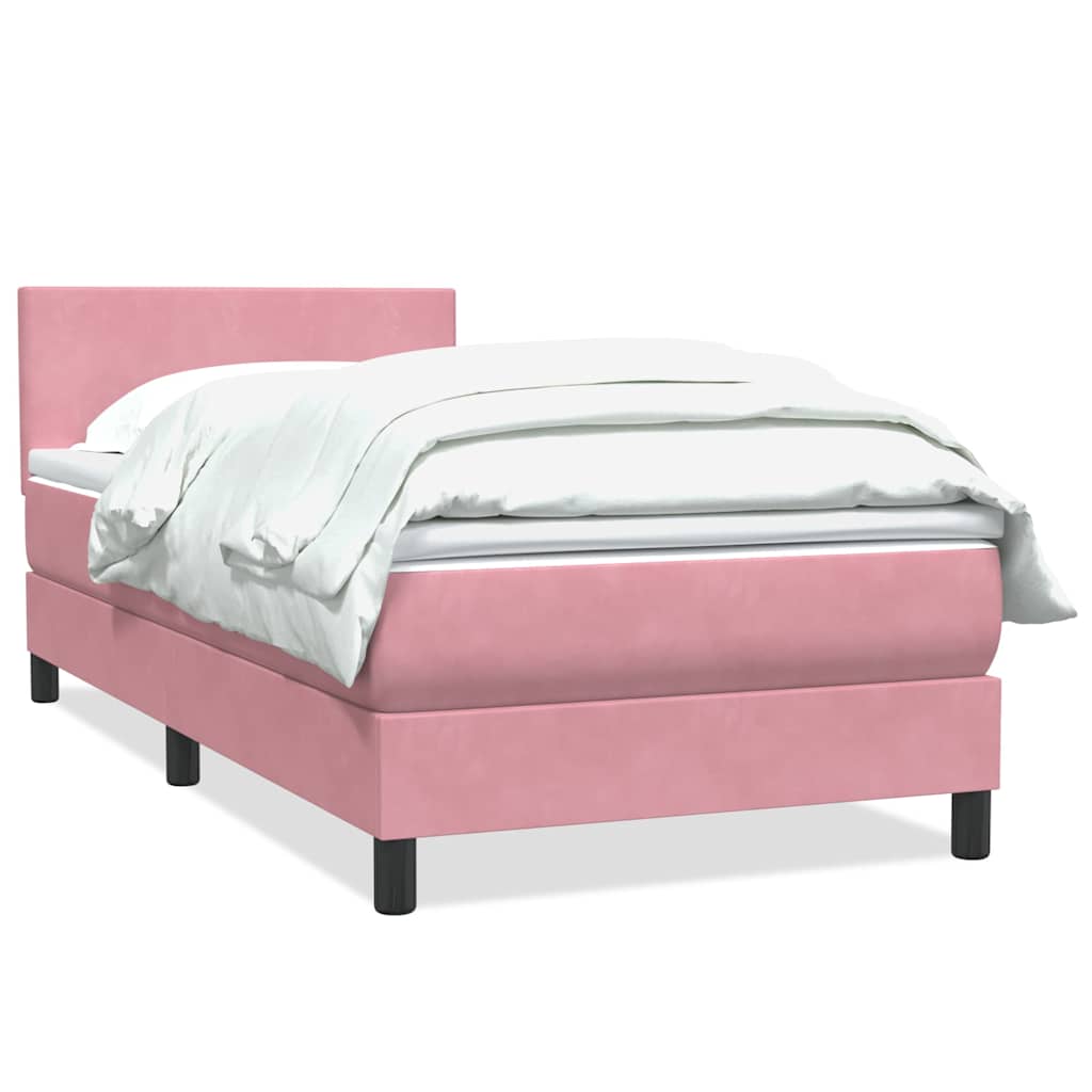 Box Spring krevet s madracem ružičasti 90x210 cm samt