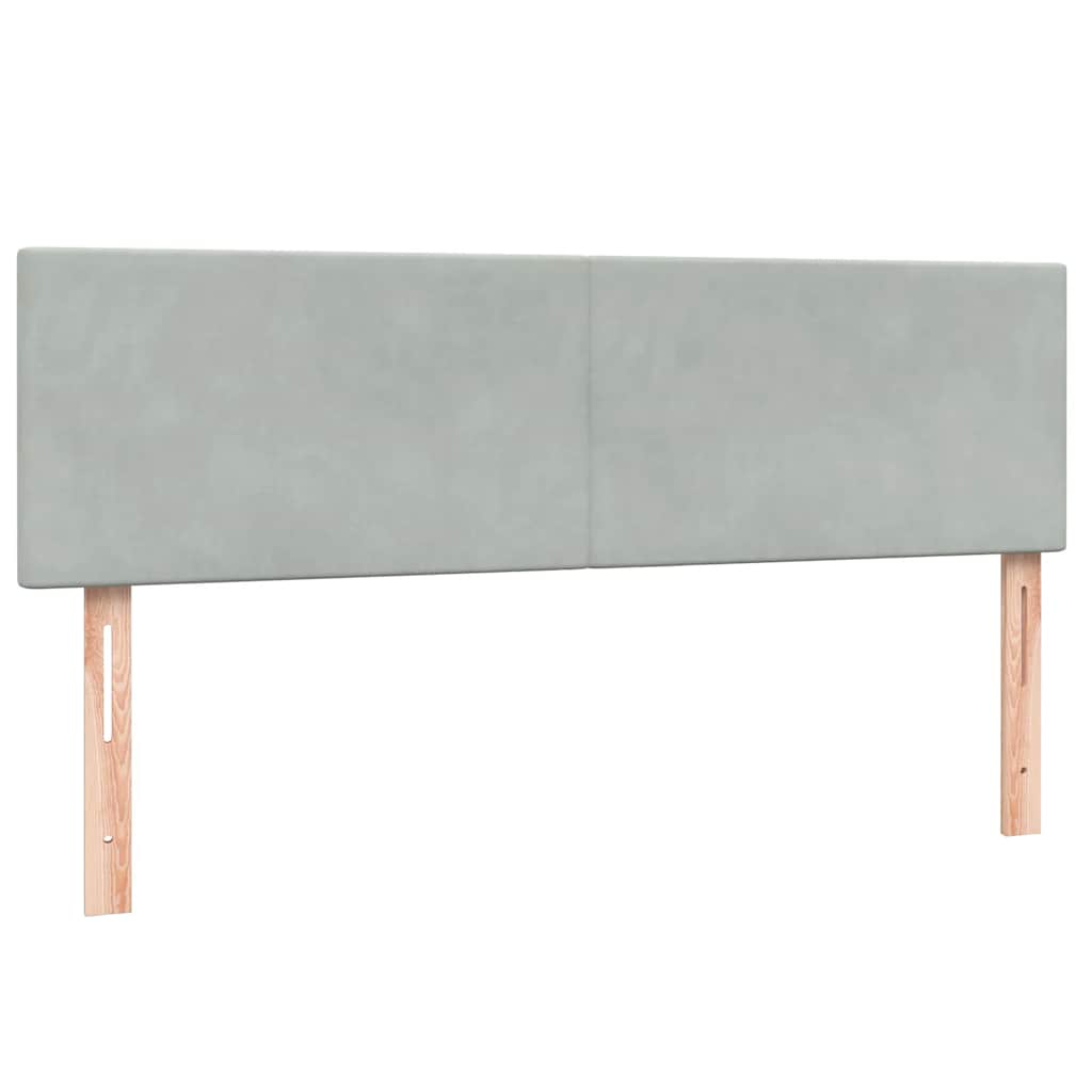 Krevet s oprugama i madracem svjetlosivi 160x210 cm baršunasti