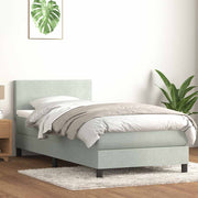 Box Spring krevet s madracem svijetlo sivi 80x220 cm samt